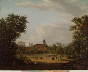 Ansicht der Dorfkirche, Pankow, 1835